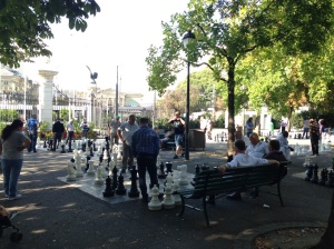 The old guys out for a bit of chess - seemed very serious. 